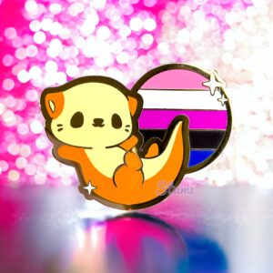 Genderfluid Otter Pin